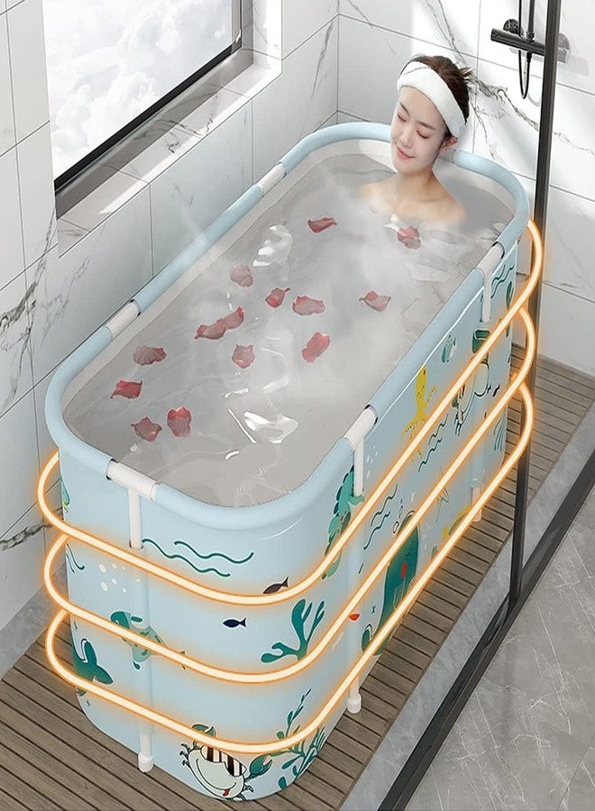 VPGS Portable Bathtub for Adult Foldable Soaking Shower Freestanding Collapsible Home SPA Bath Tub with Inflatable Pillow,Seat - Image 5